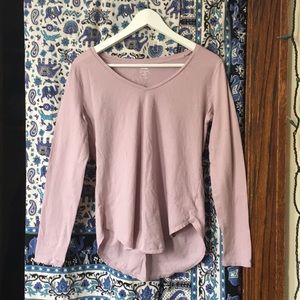 Long sleeved scoop neck t shirt